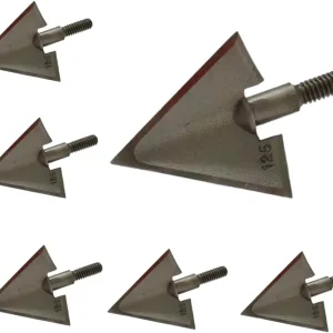 6 PCS Broadheads 125 Grain 1.1" Cut Fixed 3-Blade Archery Arrow Solid