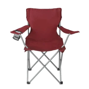 Quad Folding Camp Chair with Cup Holder, Easy Carry Reclining Seat with Armrest Side Table