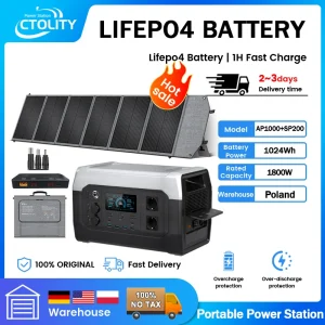 1800w Portable Power Station with 200w Solar Panel 220V Pure Sinve Wave
